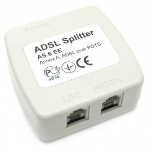 Сплиттер Zyxel AS 6 EE ADSL AnnexA ADSL splitter, (for PSTN line), 3 RJ-11 Interface.
