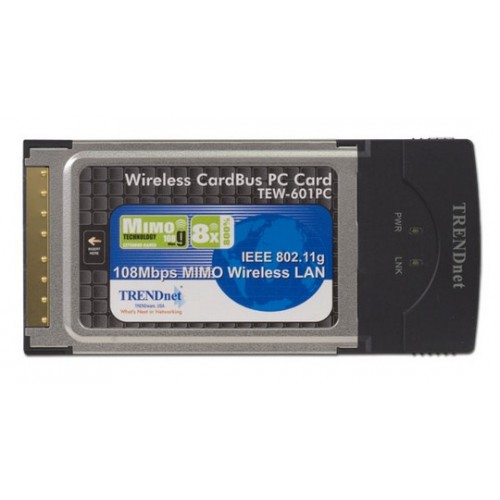 Сетевая карта TRENDnet TEW-601PC MIMO Wireless CardBus PC Card (802.11b/g, 108Mbps, 2.4GHz)