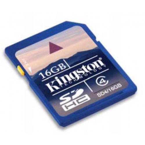 Память Flash Card16ГБ SD Kingston SDHC class 4 (SD4/16GB)