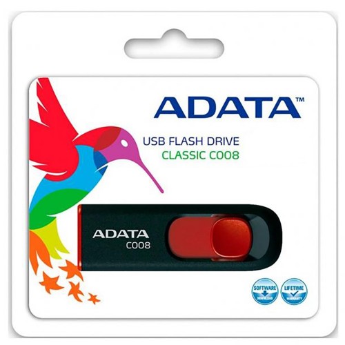 Память Flash USB 32ГБ A-Data C008 AC008-32G-RKD USB 2.0, Black/Red