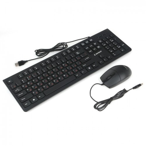 Комплект клавиатура Gembird KBS-9050 черн.,104кл, 3кн., каб.1.5м кл-ра+мышь пров.