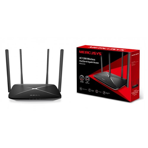 Маршрутизатор Mercusys AC12 V2 AC1200 dual Band Wi-Fi router, 1 WAN 10/100 Mbps + 3 LAN 10/100 Mbps,