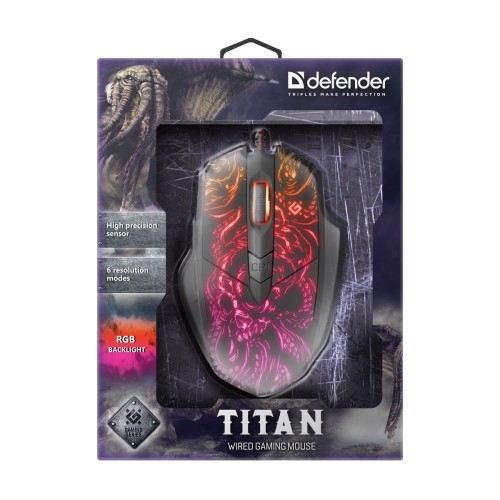Мышь Defender Titan GM-650L RGB,Macro,6кнопок,6400dpi DEFENDER GM-650L (526500)