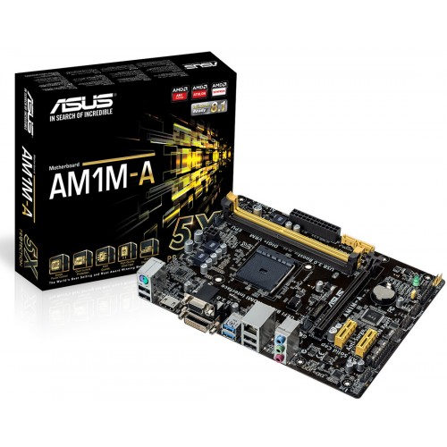 Материнская плата Asus AM1M-A Soc-AM1 nA DDR3 mATX AC`97 8ch GbLAN SATA3 VGA+DVI+HDMI