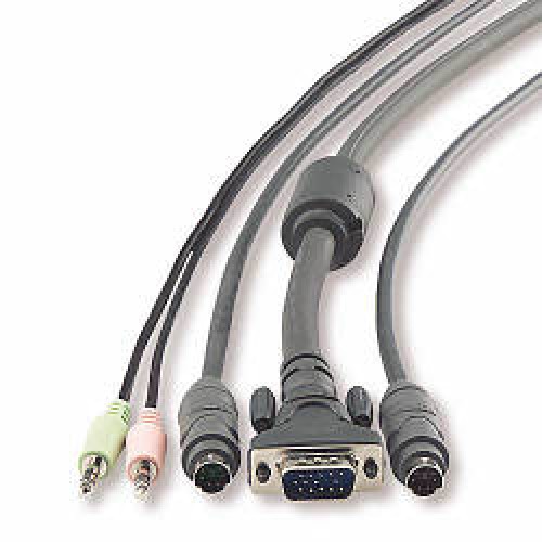 Набор кабелей USB BELKIN P56393 c аудиошнуром для KVM Switch, 1.8 м: 1xUSB+1xDB15 M/F